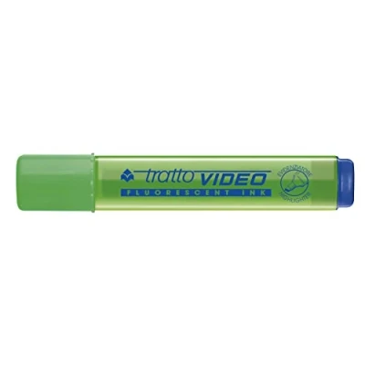 Imagen de Tratto Video, Rotulador fluorescente, Tinta Punta biselada 0,50 cm, 12 Unidades, Verde neón