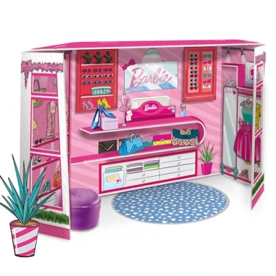 Imagen de Liscianigiochi Barbie Tienda de moda con muñeca incluída Juego creativo para niñas a partir 4 años (76918)