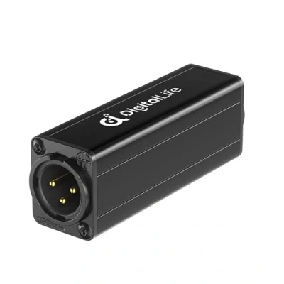 Imagen de DigitalLife Aislador de Ruido Bucle Tierra Audio XLR un Solo Canal Eliminador Zumbidos Pasivo, A600 I, M/H