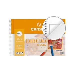 Imagen de Bloc de dibujo espiral Folio 20H Papel Blanco Natural 130 gr