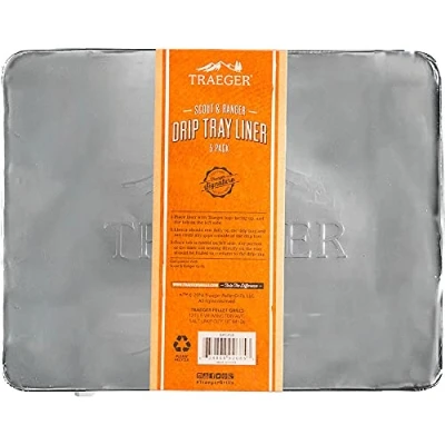 Imagen de Traeger BAC458 Bandeja de goteo para parrilla portátil pellets madera y ahumador, paquete 5 unidades