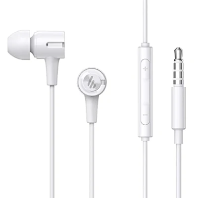 Imagen de Edifier Auriculares intrauditivos P205 con micrófono y Control en línea, estéreo Cable de 3,5 mm para Blanco