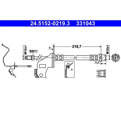 Imagen de ATE 24.5152 0219.3 Latiguillos de Freno 230 M10x1 OPEL: Astra H Hatchback, GTC