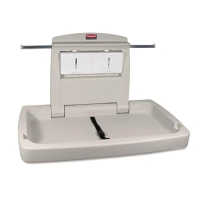Imagen de Rubbermaid FG781888LPLAT Cambia Pañales de Pared Horizontal, Plástico, Gris, 54.61 cm x 84.45 10.16