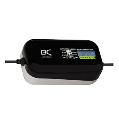 Imagen de BC Battery Controller 3500 EVO, Cargador de Baterías y Mantenedor Digital/LCD, Comprobador Batería Alternador para todas las Coche Moto 12V Plomo Ácido, 3.5A/1A