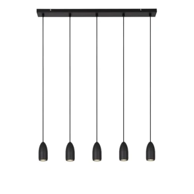 Imagen de Lucide Lámpara colgante Evora, 5 luces, barras, negro