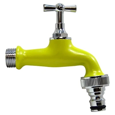 Imagen de S&amp;M 590245 Grifo de jardín regulable ½ verde pistacho con toma automática para manguera COLORTAPS