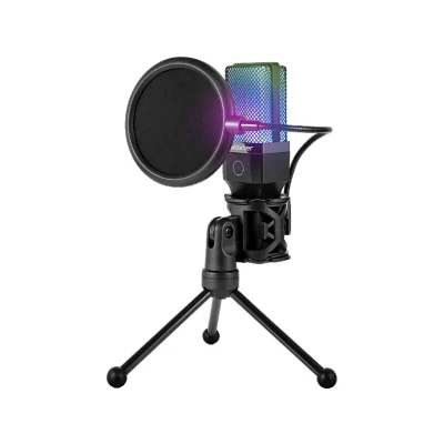 Imagen de Micrófono Woxter Studio 65 RGB, USB DC 5V, 38+3dB, Iluminación Negro