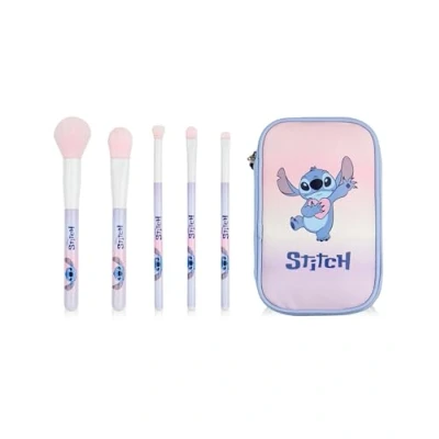 Imagen de Disney Lilo &amp; Stitch Set de Brochas Maquillaje para Mujeres Belleza Multicolores con Estuche Cremallera Personaje 5 Rostro