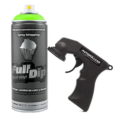 Imagen de AutoFullCar Full Dip Verde Fluor Vinilo líquido (1 spray + Adaptador de Spray) 400ml unidad