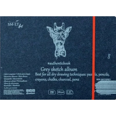 Imagen de SMLT 5EB 18ST/GREY Authentic Line Bloc de bocetos (245 x 176 mm, papel gris, 180 g/m2, 18 hojas, tapa reciclada), color gris