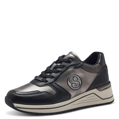 Imagen de s.Oliver Zapatillas Bajas para Mujer 5 23619 43, Black Pewter, 37 EU