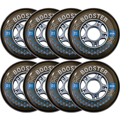Imagen de K2 Skates Booster 72Mm / 80A 8 Wheel Pack W/Ilq 5 Paquete de Ruedas, Unisex Adult, Negro, 72 mm/80A