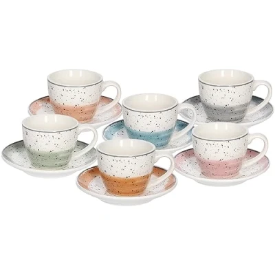 Imagen de Tognana Sienna, Tazas cafe con plato, New Bone China, multicolor