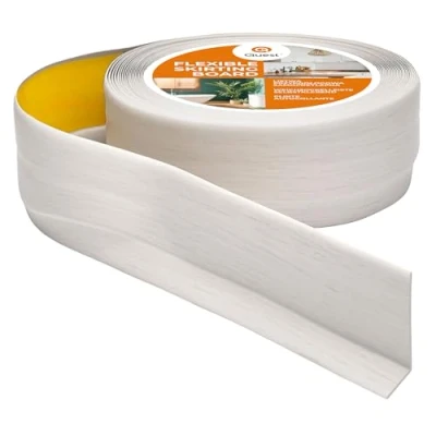 Imagen de Quest Rodapiés Flexible Autoadhesivo 50 mm x 20 Rodapié de PVC, moldura flexible, listón doblable para cocina, baño, pared y suelo decorativo (Abedul, 10m)