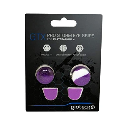 Imagen de Gioteck Gtx Ps4 Funda Protectora de Silicona para Mando Ps4, Protección Joysticks, Antideslizante, Precisión Grips Playstation 4 Malva y Blanco (Ps4)