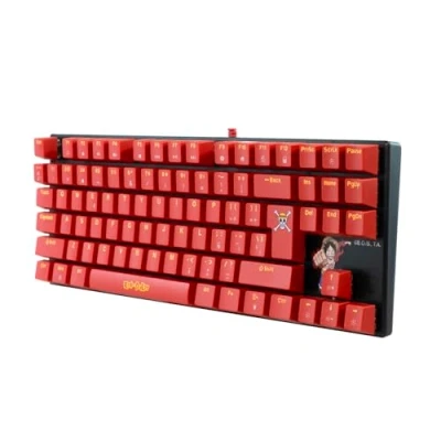 Imagen de FRTEC Teclado Mecánico Gaming con Cable TKL, One Piece Luffy, Marrón Táctil, Anti Ghosting, Compatible PC, Mac, PS5, Switch, Xbox Series X/S (QWERTY) (Teclado Piece)