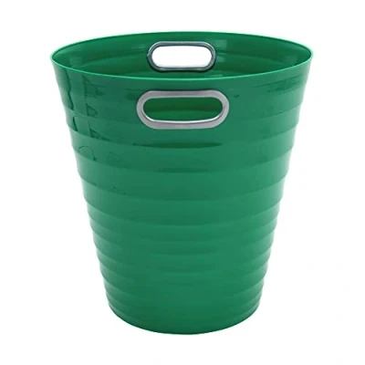 Imagen de Waytex 931076 Papelera de escritorio verde plástico diseño moderno para oficina, dormitorio, baño, capacidad 12,5 L, color