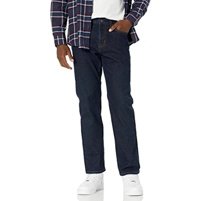 Imagen de Amazon Essentials Pantalón Vaquero Elástico de Ajuste Recto Hombre, Lavado Suave, 33W / 32L