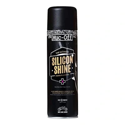 Imagen de Muc Off Silicon Shine Abrillantador de Moto Silicona Líquida, 500 ML Spray Protector para un Acabado Luciente Protege y Ayuda a Prevenir la Adherencia Suciedad
