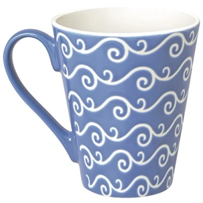 Imagen de Excelsa Etnika Taza (275 ml, Porcelana, 10,19 x 10 cm), Color Azul Claro