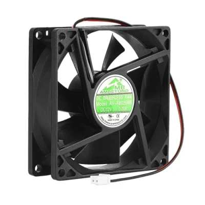 Imagen de Security 01 80 mm x 25 8025 12 V DC Ventilador de refrigeración sin escobillas, doble rodamiento bolas, 2 pines