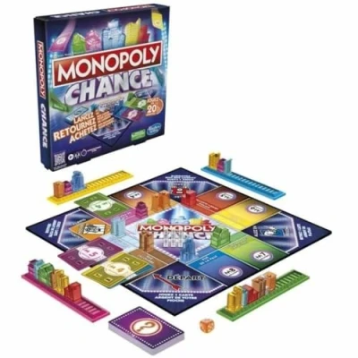 Imagen de MONOPOLY Chance, juego de mesa rpido para la familia, 2 a 4 jugadores, aproximadamente 20 min.