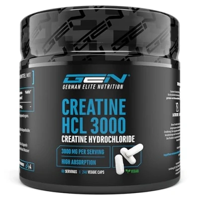 Imagen de Creatine HCL 240 cápsulas veganas Altamente dosificado con 3000 mg Clorhidrato de Creatina Puro Alta Absorción