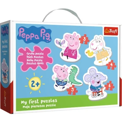 Imagen de Trefl Los encantadores Adorable Peppa Pig, de 3 a 6 Piezas, 4 Conjuntos, para niños Partir 2 años Puzzle, Color
