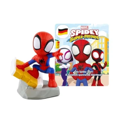 Imagen de tonies Figuras de escucha para Toniebox, Marvel Spidey y sus súper amigos El equipo &amp; 3 aventuras más emocionantes, juego audio niños a partir 4 años, tiempo 57