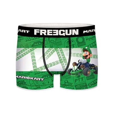 Imagen de FREEGUN L Calzoncillo bóxer Mario Bros Kart Luigi para Hombre Microfibra.