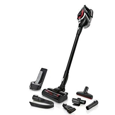 Imagen de aspiradora inalámbrica Bosch Unlimited ProPower serie 8 BSS81POW1, de mano inalámbrica, sin bolsa, filtro higiénico, alta potencia succión, largo tiempo funcionamiento, carga rápida, herramienta para rincones, negro