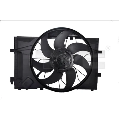Imagen de TYC 821 0015 Ventilador de radiador 475 600 con bastidor (armazón) MERCEDES BENZ: Clase C Coupé, Berlina, CLK Coupé