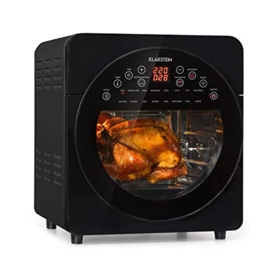 Imagen de Klarstein AeroVital Easy Touch Freidora aire, sin aceite con potencia 1700 W, de aire capacidad 14 L, 16 programas, Termostato, Temporizador, Pantalla digital, Negro