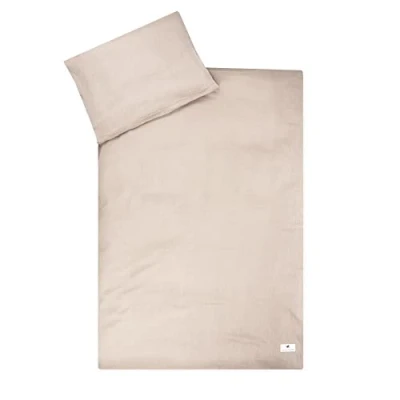 Imagen de Julius Zöllner Ropa de Cama Infantil 100 x 135 + 40 60 cm, Juego 2 Piezas Funda nórdica y Almohada, 100% Muselina algodón, con Cremallera, Standard by Oeko Tex, Color Arena