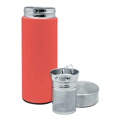 Imagen de NERTHUS FIH 798 Té 300 ml Color Coral, Acero Inoxidable, Doble Pared, Botella Infusor, Termo, 0.30 litros