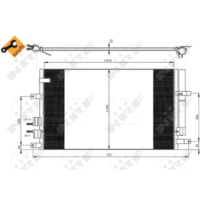 Imagen de NRF EASY FIT 35911 Condensador con juntas secador 11,8 8,7 Aluminio 610 ALFA ROMEO: 159 Sportwagon, Berlina norauto, oscaro, mister