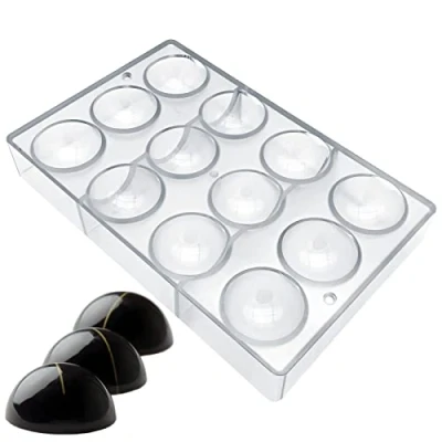 Imagen de Goldbaking molde de bola chocolate, policarbonato para bomba, chocolate caliente (medio 5 cm)