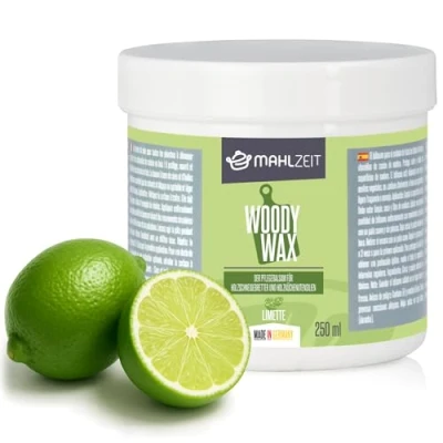 Imagen de Mahlzeit Cera de Abejas para el Cuidado Tablas Cortar &quot;WOODY WAX&quot; 250 ml 100% Natural y Protección Muebles Madera o Bambú, Tabla Cortar, Bloques Carnicería