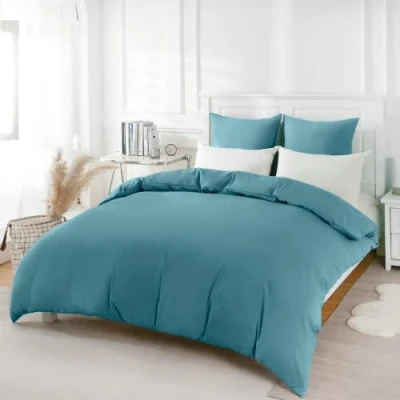 Imagen de REDKEY Funda Nordica Cama 150,Juego de Edredon 240x220 y 2 Fundas Almohada 80x80cm Juego Microfibra cepillada Suave (Azul aguaa)