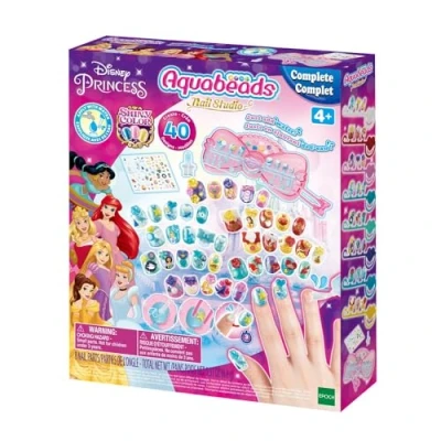 Imagen de Aquabeads 35006 Plástico Estudio de Uñas Princesas Disney juego manualidades Multicolor
