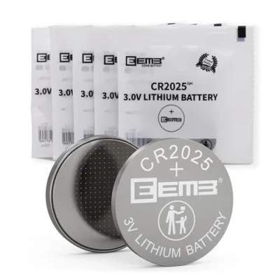 Imagen de EEMB 5 Paquete CR2025 Batería 3V de Litio Monedas Botón para Fob Clave, Calculadora, Contador Monedas, Reloj, Monitor Frecuencia Cardíaca