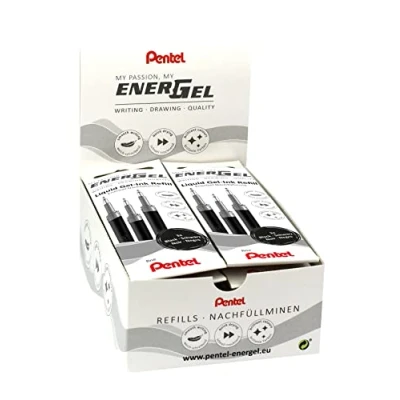 Imagen de Pentel EnerGel LRN5 3A Recambio para bolígrafo (0,5 bola, 0,25 mm de grosor, punta aguja, VE = 12 x 3 unidades), color negro