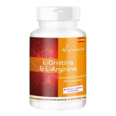 Imagen de L Ornitina &amp; Arginina 180 Comprimidos Vegana Altamente dosificado Vitamintrend®