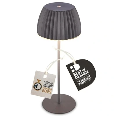 Imagen de Briloner Lámpara de mesa LED recargable Brilo unplugged Riffle, antracita