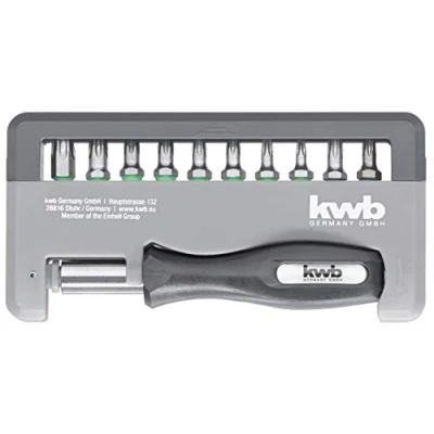 Imagen de kwb 151040 Caja de herramientas (formato bolsillo, T 10, 15, 20, 30, 40 + Tamper Torx TT 20 y 25, incluye soporte para puntas asa)