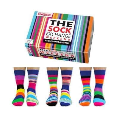 Imagen de De La Marca United Oddsocks Caja Regalo 6 x Calcetines Coloridos Desparejados Para Hombre EU 39 46 (Weekend)
