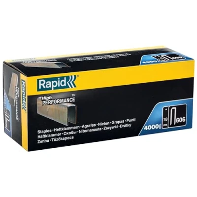 Imagen de Rapid Caja de Grapas Corona Estrecha para Suelos y Paneles Madera N.º606 Acero Galvanizado, 18 mm 4.000