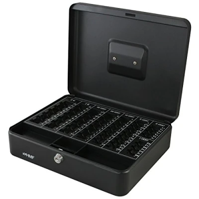 Imagen de HMF 108 02 Caja de caudales, para monedas 30 x 24 9 cm, negro
