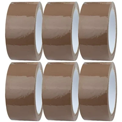 Imagen de Crimson Starfish 6 rollos de cinta embalaje para paquetes embalaje, cajas, franqueo, mudanzas, paquete adhesivo y Esenciales mudarse Marrón 48mm x 66m